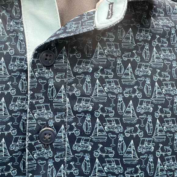 New Men’s Walter Hagen performance Naples Golf‎ Print polo size Small - Picture 1 of 8